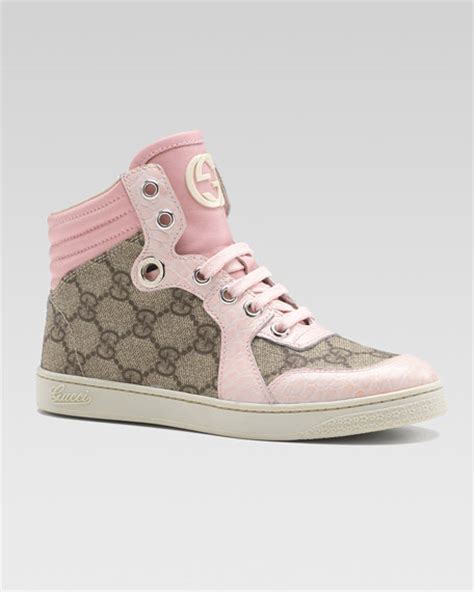 gucci pink shoes women|pink gucci sneakers high top.